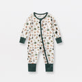 Combinaison barboteuse Bébé blanche Motif Vert Forêt  – Kassyfamily’s.