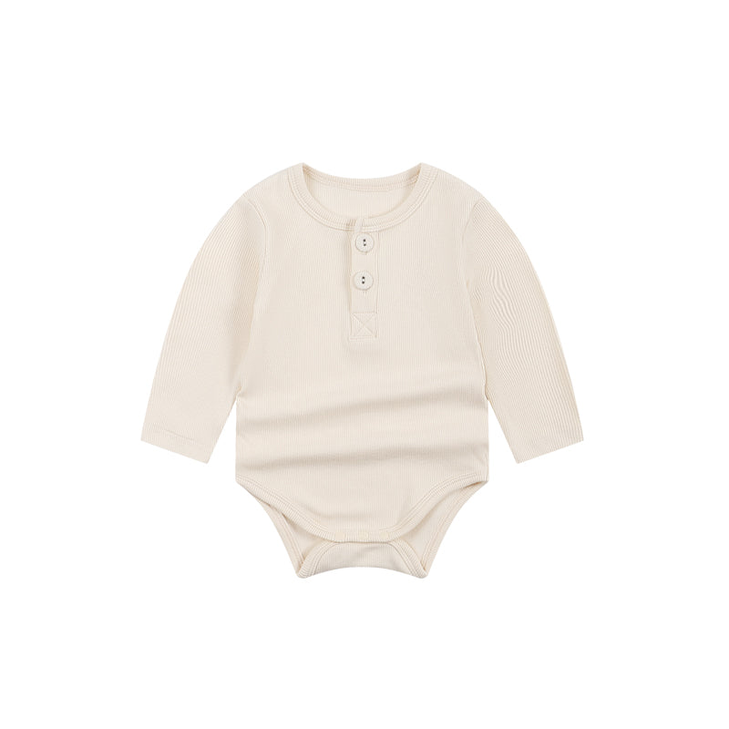 Body bébé manches longues en viscose et coton – Blanc crème - Orange Corail - Beige - Bleu turquoise - Kassyfamily's