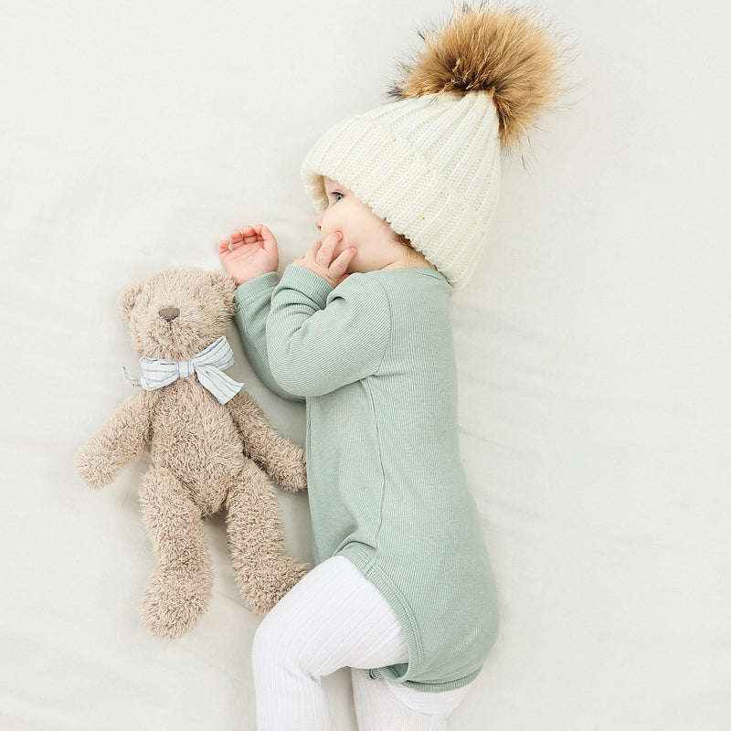 Body bébé manches longues en viscose et coton – Blanc crème - Orange Corail - Beige - Bleu turquoise - Kassyfamily's