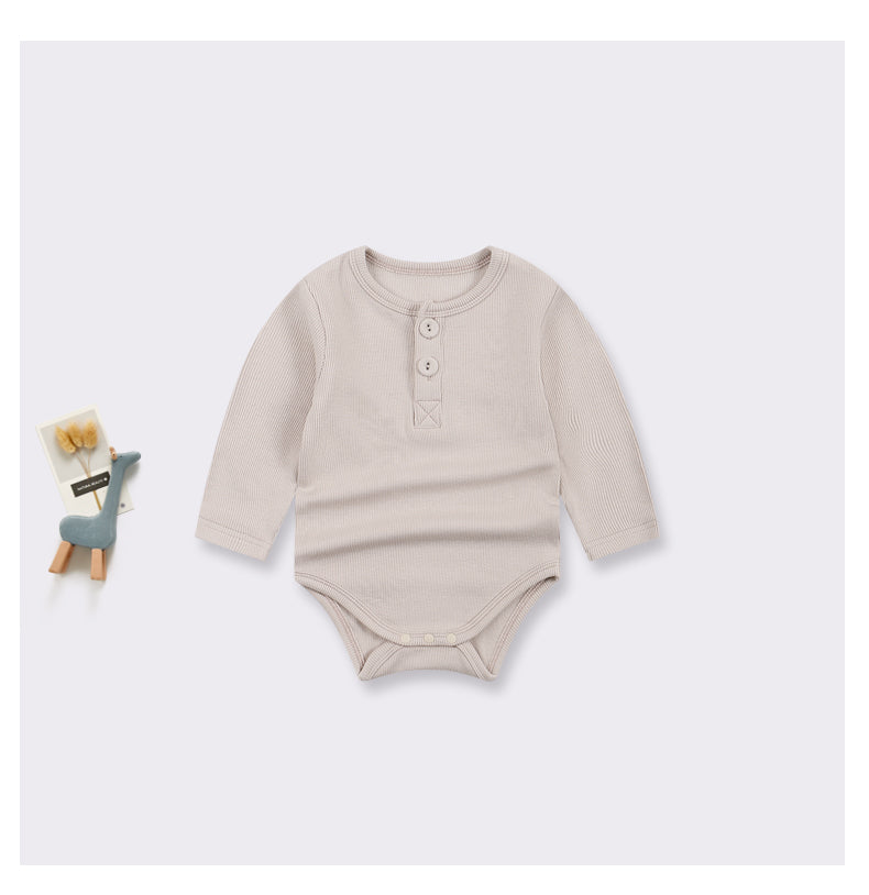 Body bébé manches longues en viscose et coton – Blanc crème - Orange Corail - Beige - Bleu turquoise - Kassyfamily's