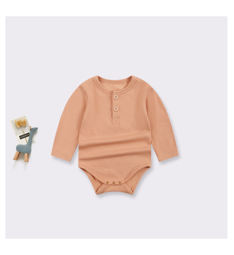 Body bébé manches longues en viscose et coton – Blanc crème - Orange Corail - Beige - Bleu turquoise - Kassyfamily's