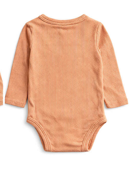 Body bébé manches longues en viscose et coton – Blanc crème - Orange Corail - Beige - Bleu turquoise - Kassyfamily's