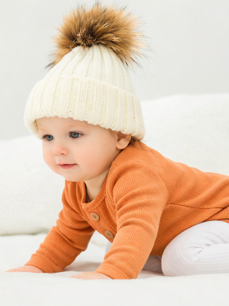 Body bébé manches longues en viscose et coton – Blanc crème - Orange Corail - Beige - Bleu turquoise - Kassyfamily's