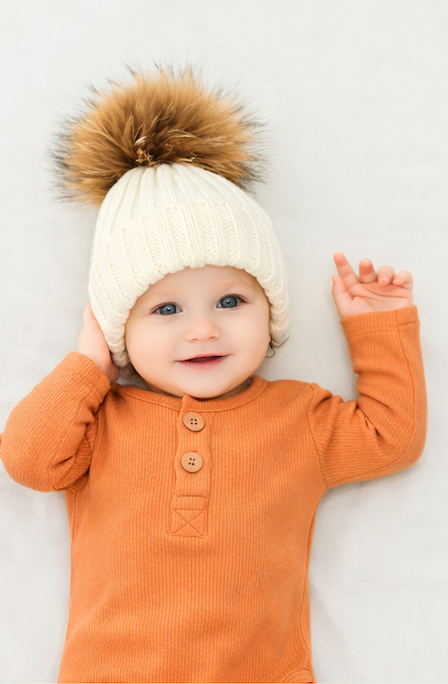 Body bébé manches longues en viscose et coton – Blanc crème - Orange Corail - Beige - Bleu turquoise - Kassyfamily's