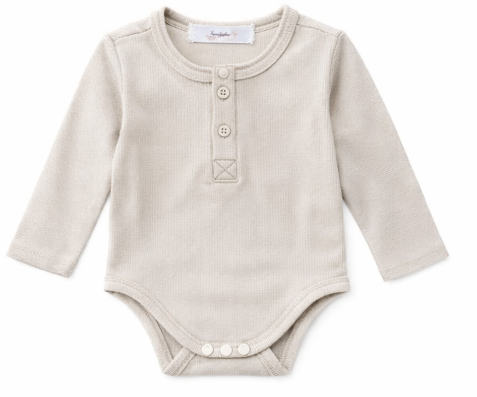 Body bébé manches longues en viscose et coton – Blanc crème - Orange Corail - Beige - Bleu turquoise - Kassyfamily's