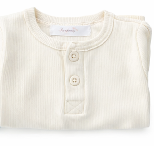 Body bébé manches longues en viscose et coton – Blanc crème - Orange Corail - Beige - Bleu turquoise - Kassyfamily's