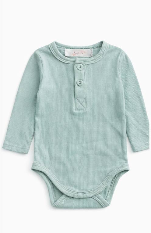 Body bébé manches longues en viscose et coton – Blanc crème - Orange Corail - Beige - Bleu turquoise - Kassyfamily's