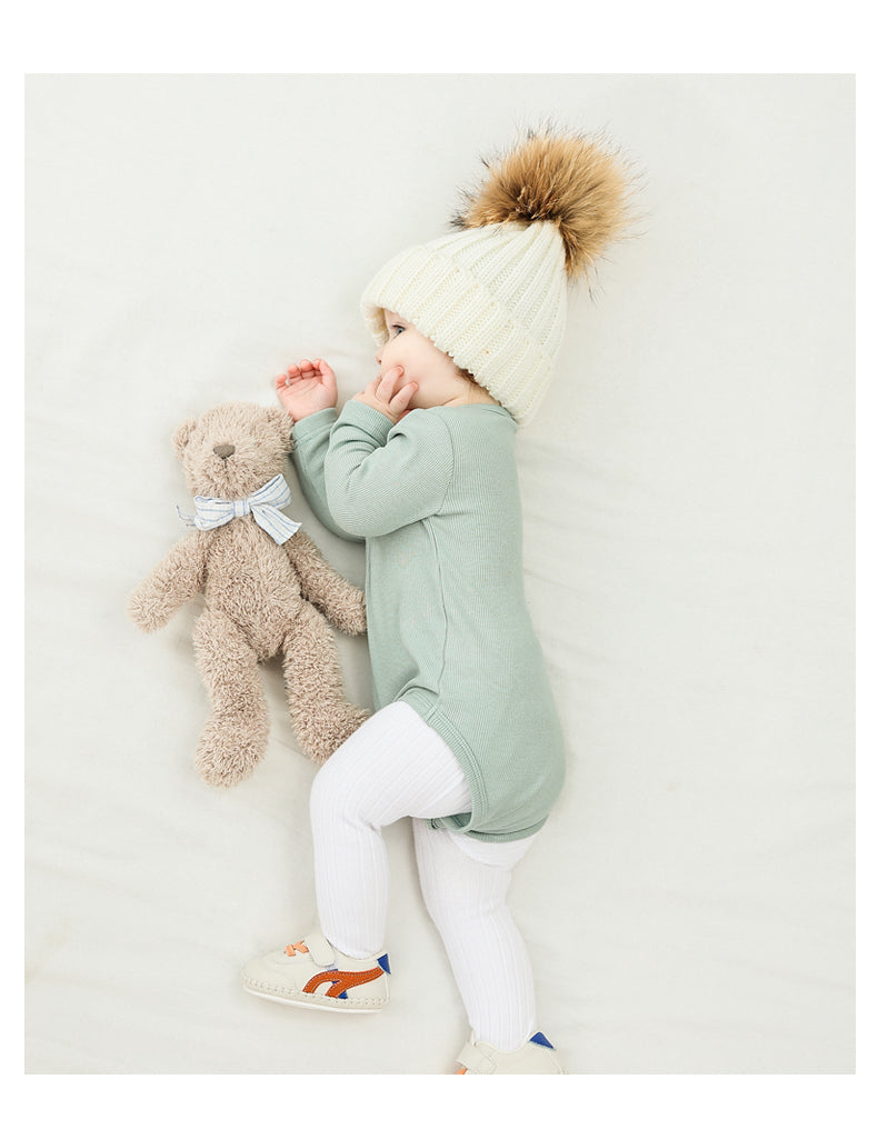 Body bébé manches longues en viscose et coton – Blanc crème - Orange Corail - Beige - Bleu turquoise - Kassyfamily's