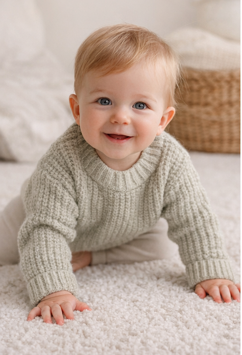 Pull bébé et enfant en maille côtelée – Plusieurs coloris 🧶
