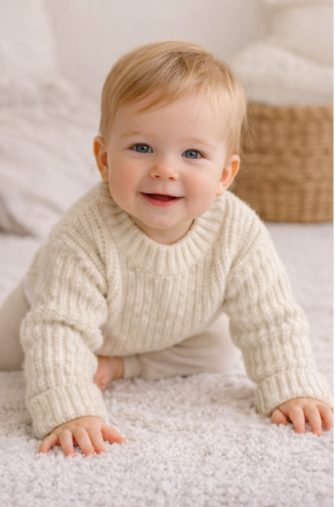Pull bébé et enfant en maille côtelée – Plusieurs coloris 🧶
