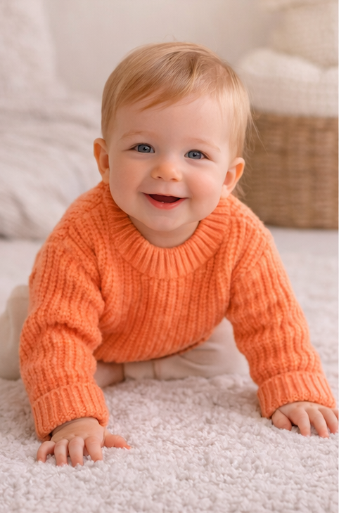 Pull bébé et enfant en maille côtelée – Plusieurs coloris 🧶