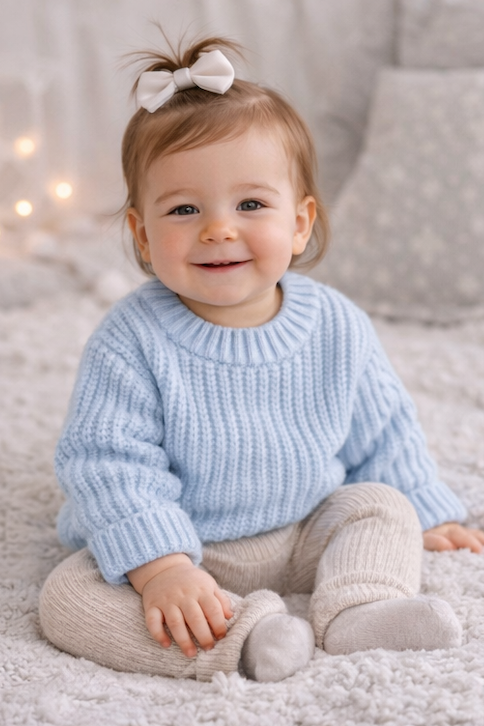 Pull bébé et enfant en maille côtelée – Plusieurs coloris 🧶
