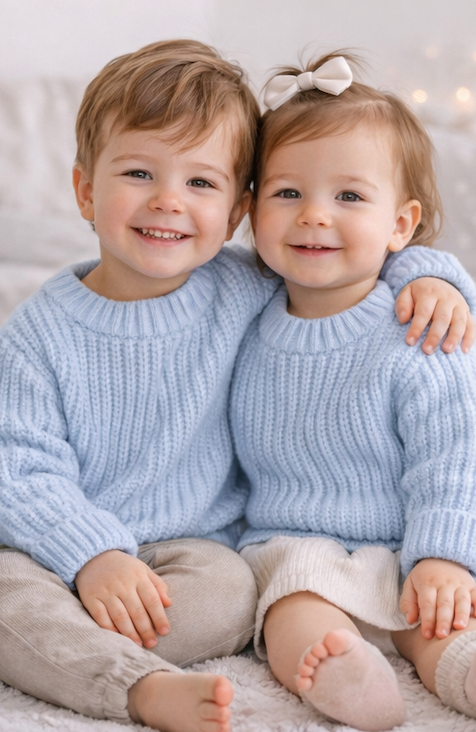 Pull bébé et enfant en maille côtelée – Plusieurs coloris 🧶