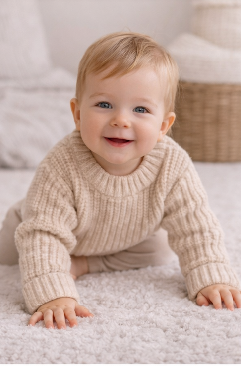 Pull bébé et enfant en maille côtelée – Plusieurs coloris 🧶