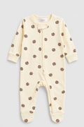 Combinaison bébé zippée à pieds motif pommes de pin – Kassyfamily’s