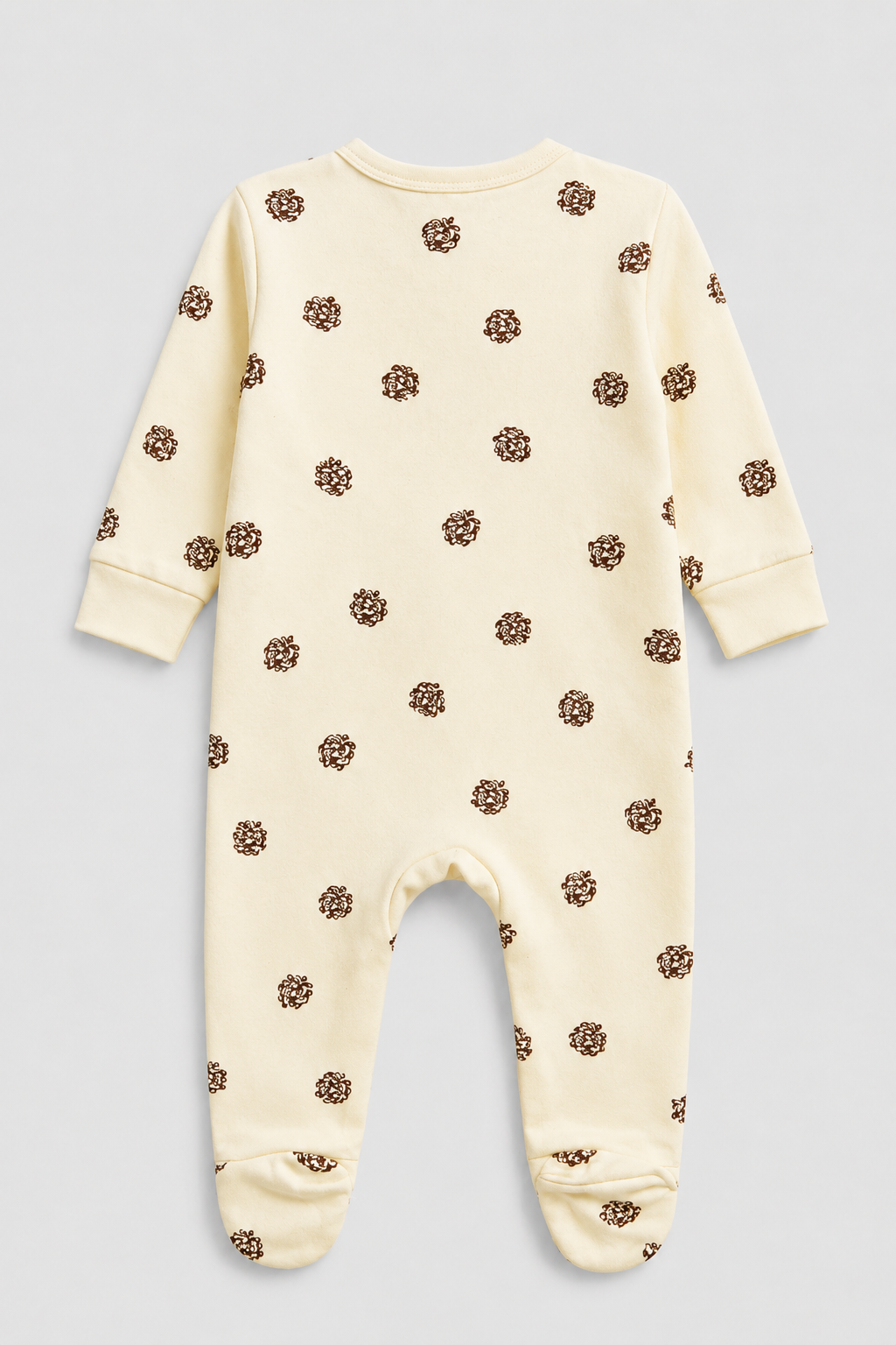 Combinaison bébé zippée à pieds motif pommes de pin – Kassyfamily’s