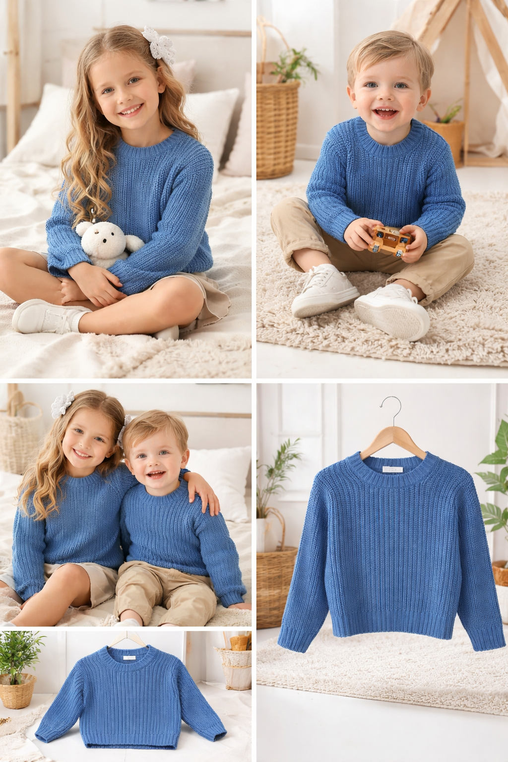 Pull bébé et enfant en maille côtelée – Plusieurs coloris 🧶