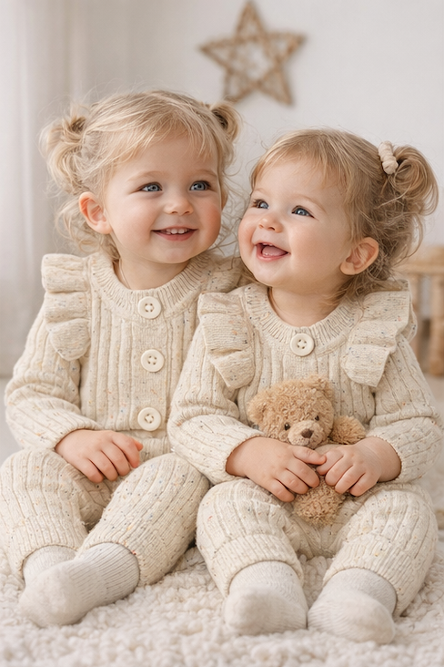 Combinaison bébé fille à volants froufrou blanc crème mouchetée – Kassyfamily’s