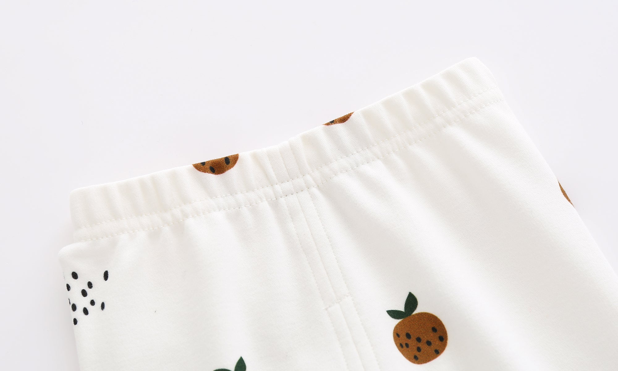 Legging bébé et enfant blanc à motifs fruités – 100 % coton