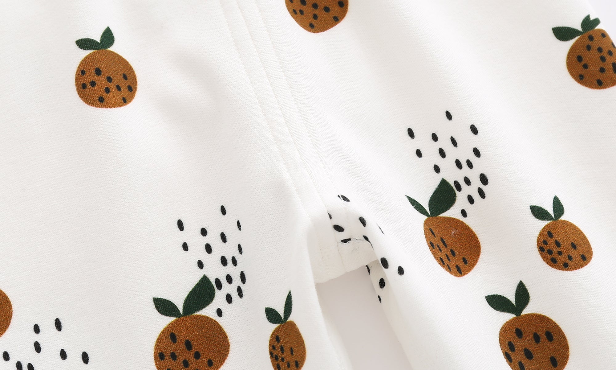 Legging bébé et enfant blanc à motifs fruités – 100 % coton