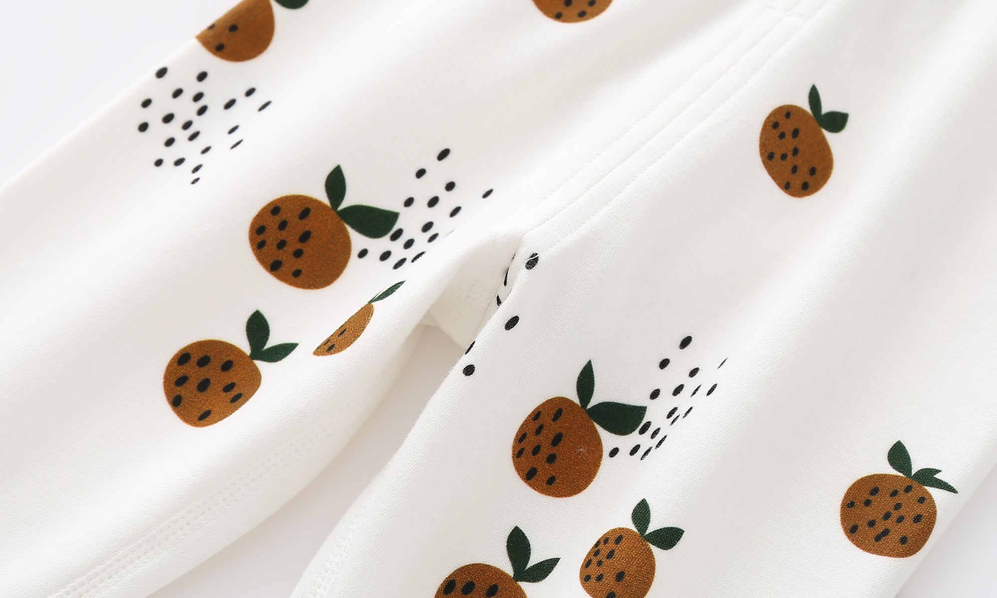 Legging bébé et enfant blanc à motifs fruités – 100 % coton