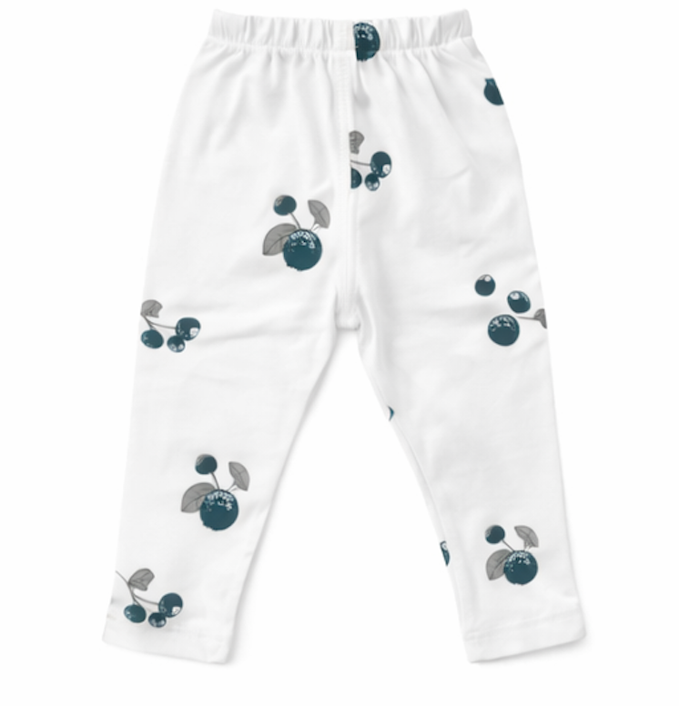 Legging bébé et enfant blanc à motifs fruités – 100 % coton