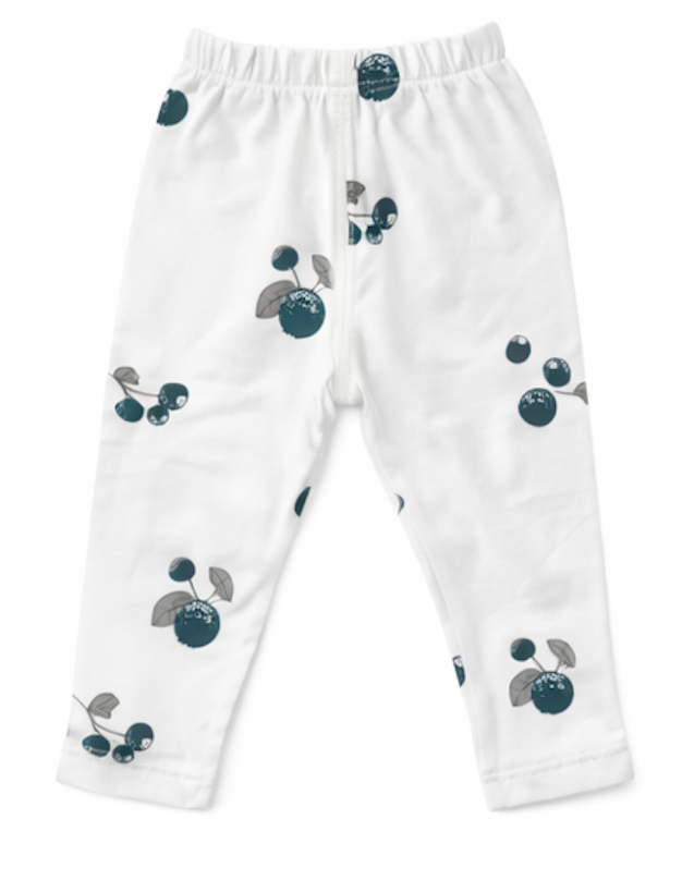 Legging bébé et enfant blanc à motifs fruités – 100 % coton