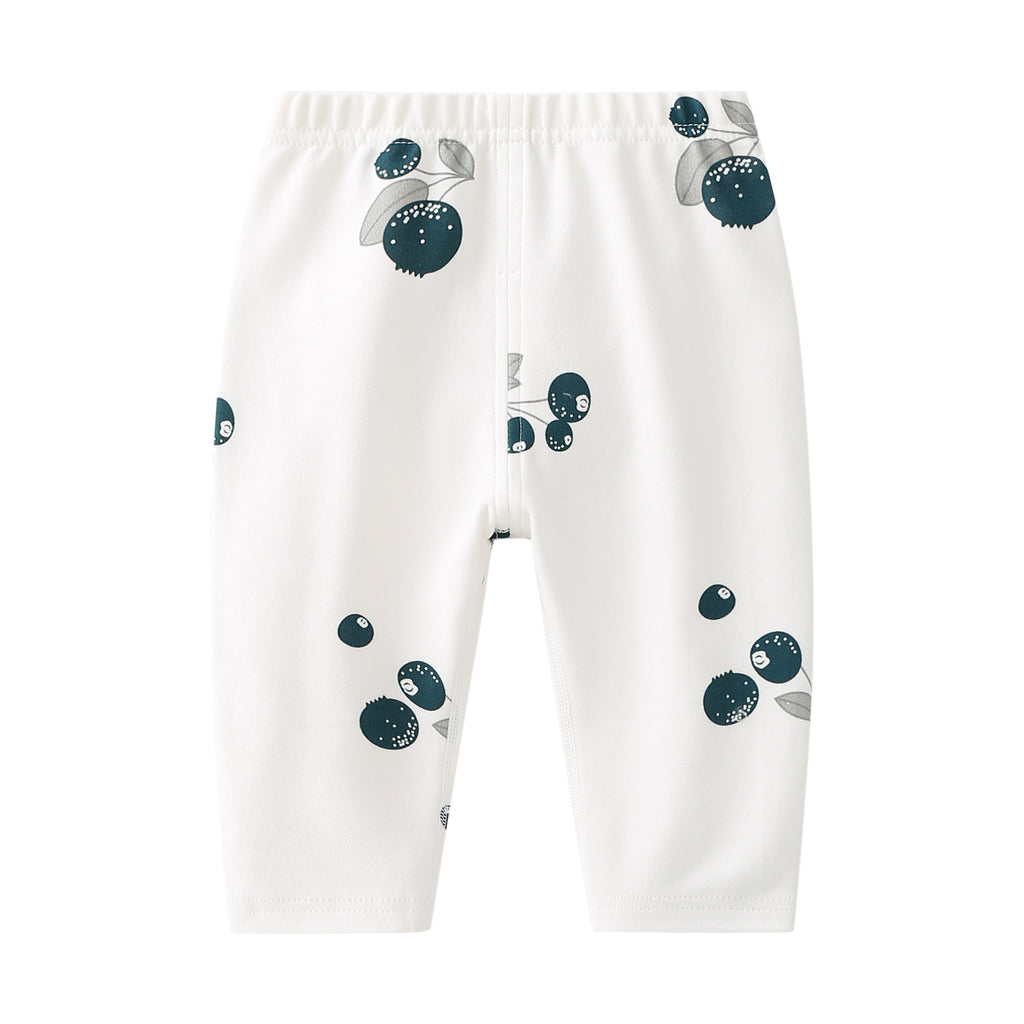 Legging bébé et enfant blanc à motifs fruités – 100 % coton