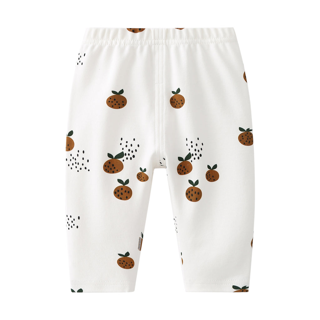 Legging bébé et enfant blanc à motifs fruités – 100 % coton