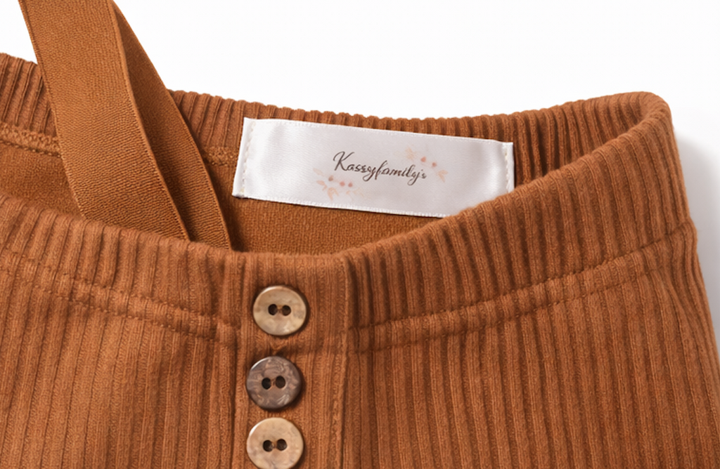 Pantalon salopette bébé côtelé marron à bretelles Kassyfamily's - Style Vintage Taille Élastique