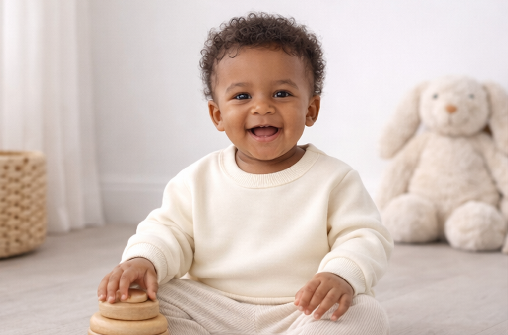 Pull bébé et enfant en coton Kassyfamily’s – Vert, blanc crème , marron - Sweat Enfant Manches Longues -