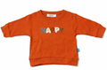 Pull bébé orange « HAPPY » – 100 % coton 🧡