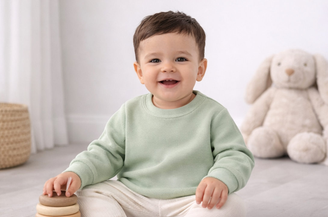 Pull bébé et enfant en coton Kassyfamily’s – Vert, blanc crème , marron - Sweat Enfant Manches Longues -