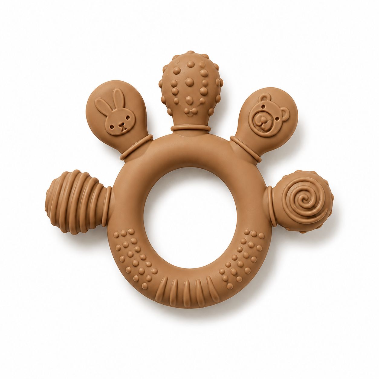 Anneau de dentition rond pour bébé – doux, ludique & facile à attraper Plusieurs colories disponibles - Kassyfamily’s