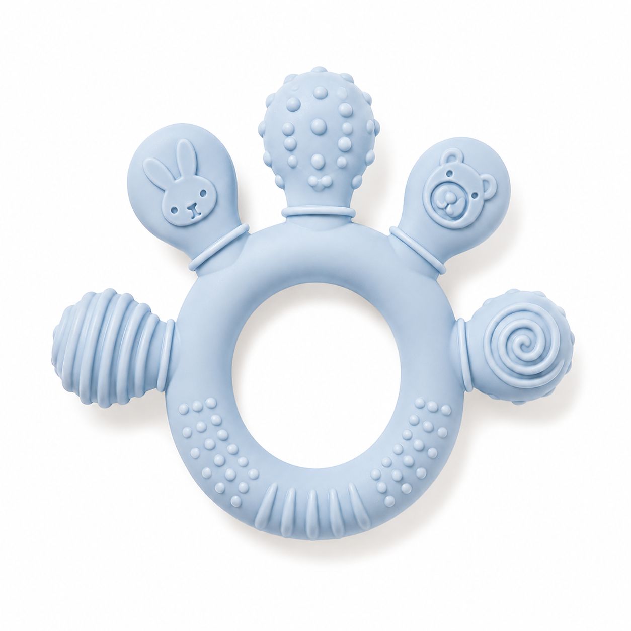 Anneau de dentition rond pour bébé – doux, ludique & facile à attraper Plusieurs colories disponibles - Kassyfamily’s