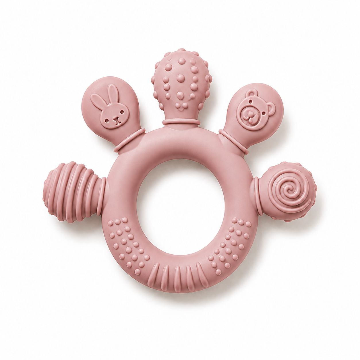 Anneau de dentition rond pour bébé – doux, ludique & facile à attraper Plusieurs colories disponibles - Kassyfamily’s