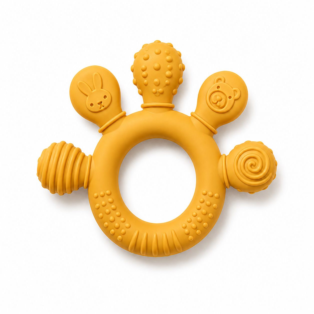 Anneau de dentition rond pour bébé – doux, ludique & facile à attraper Plusieurs colories disponibles - Kassyfamily’s