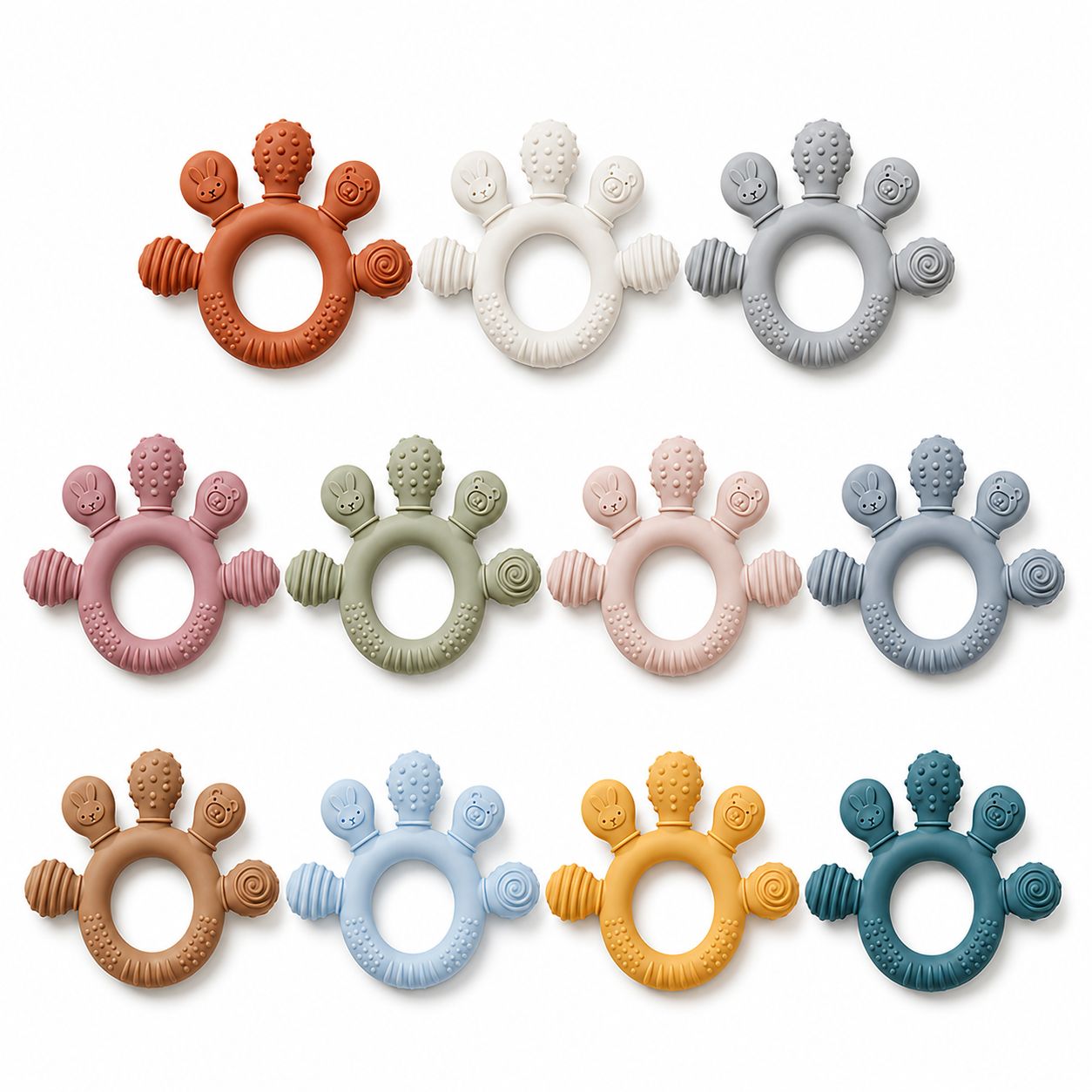 Anneau de dentition rond pour bébé – doux, ludique & facile à attraper Plusieurs colories disponibles - Kassyfamily’s