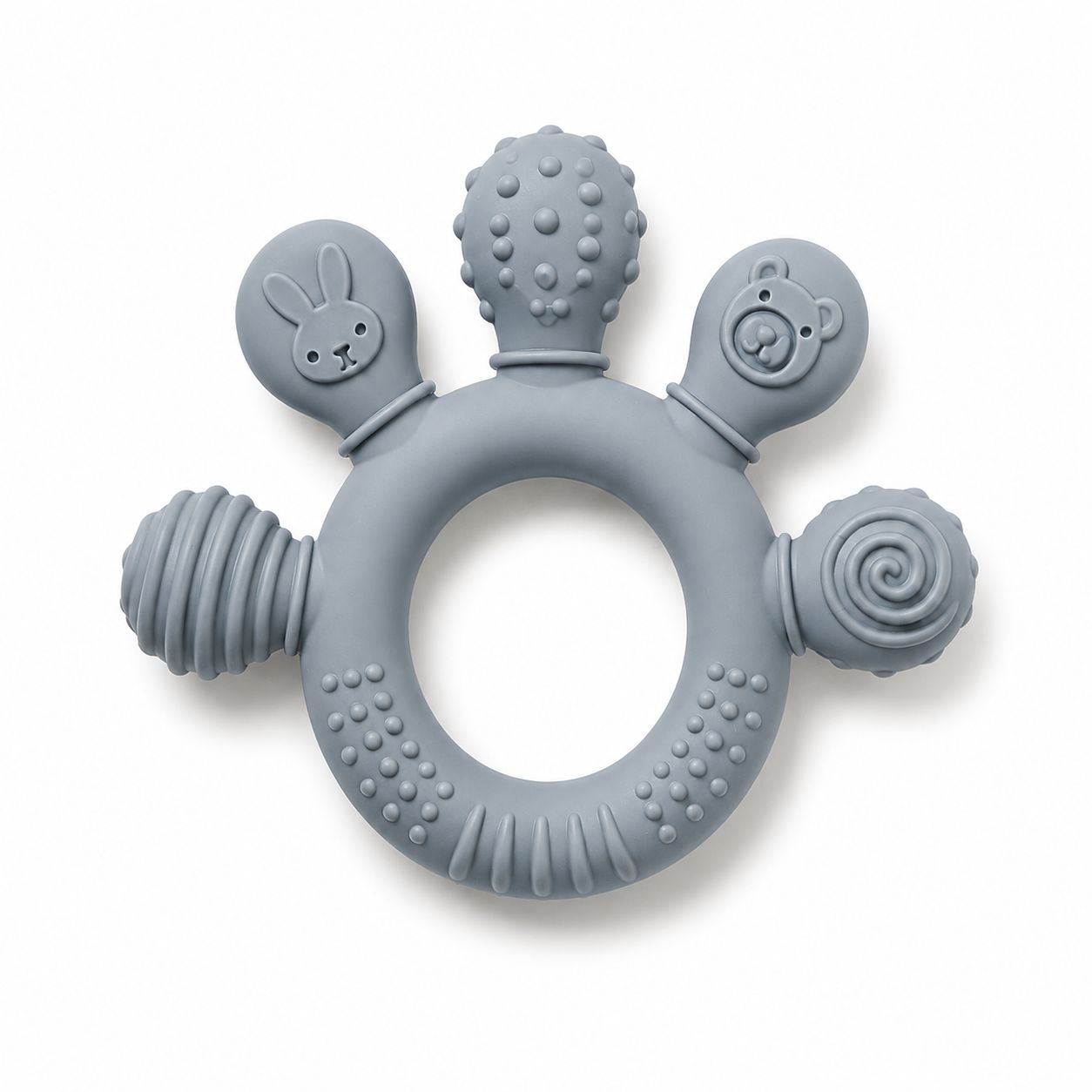 Anneau de dentition rond pour bébé – doux, ludique & facile à attraper Plusieurs colories disponibles - Kassyfamily’s