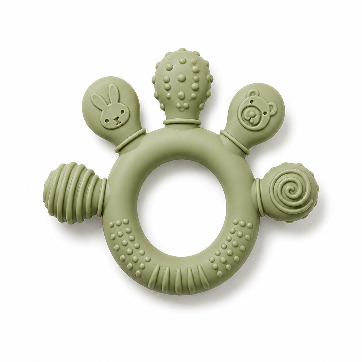 Anneau de dentition rond pour bébé – doux, ludique & facile à attraper Plusieurs colories disponibles - Kassyfamily’s