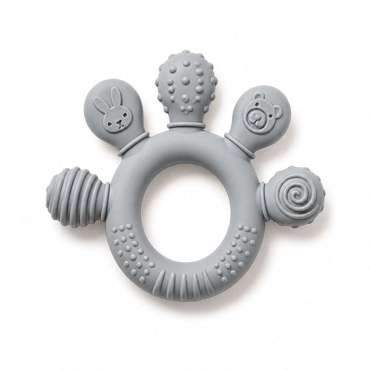 Anneau de dentition rond pour bébé – doux, ludique & facile à attraper Plusieurs colories disponibles - Kassyfamily’s
