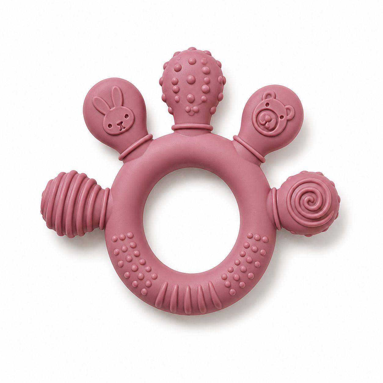 Anneau de dentition rond pour bébé – doux, ludique & facile à attraper Plusieurs colories disponibles - Kassyfamily’s