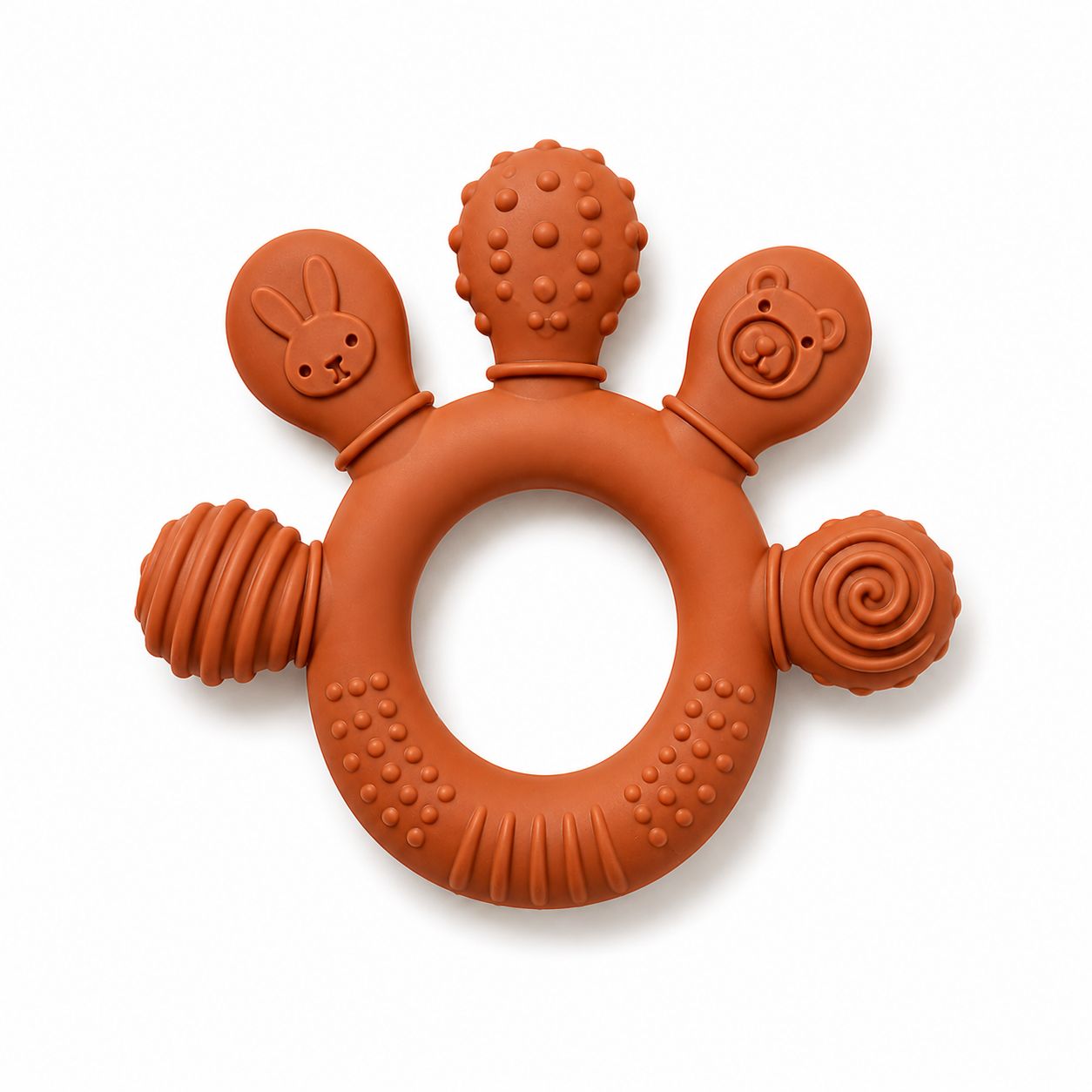 Anneau de dentition rond pour bébé – doux, ludique & facile à attraper Plusieurs colories disponibles - Kassyfamily’s