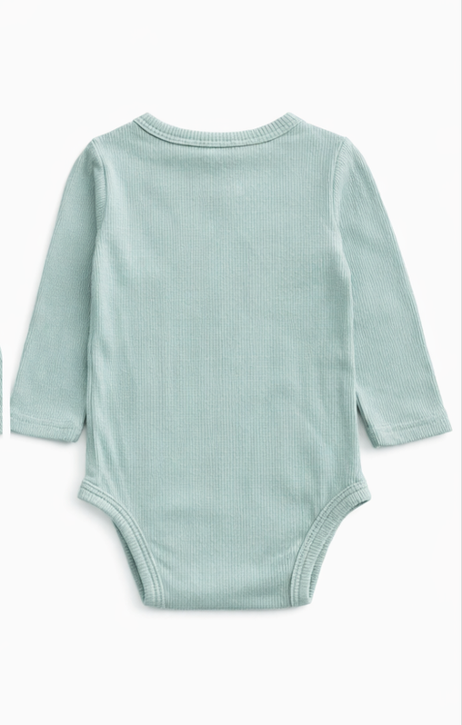 Body bébé manches longues en viscose et coton – Blanc crème - Orange Corail - Beige - Bleu turquoise - Kassyfamily's