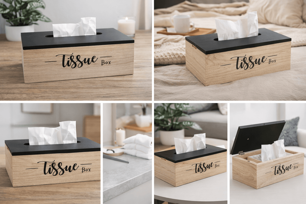 Boîte à mouchoirs en bois et noir - moderne - décoration maison - Kassyfamily’s