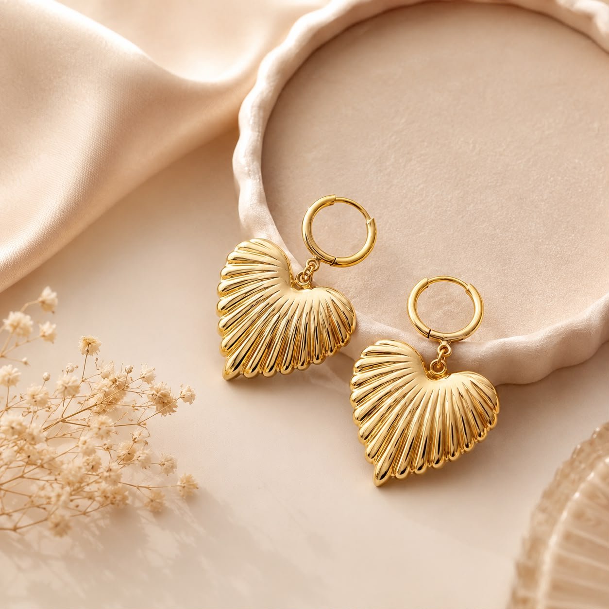Boucles d'oreilles Coeur doré - Acier Inoxydable - Kassyfamily’s