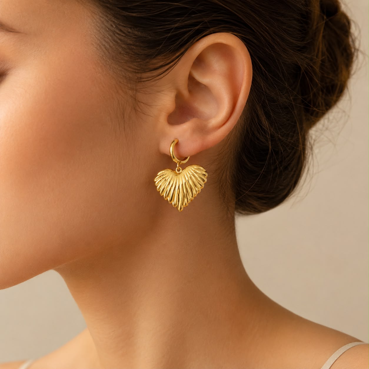Boucles d'oreilles Coeur doré - Acier Inoxydable - Kassyfamily’s