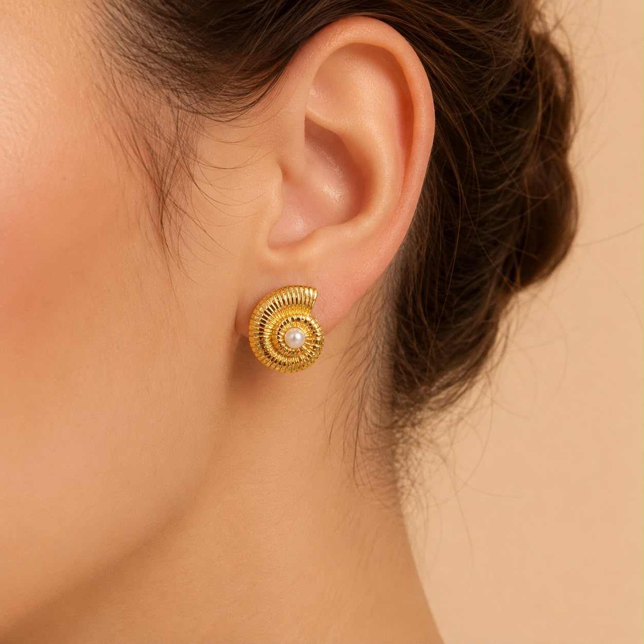 Boucles d’oreilles Coquillage Doré – Acier inoxydable - Kassyfamily’s