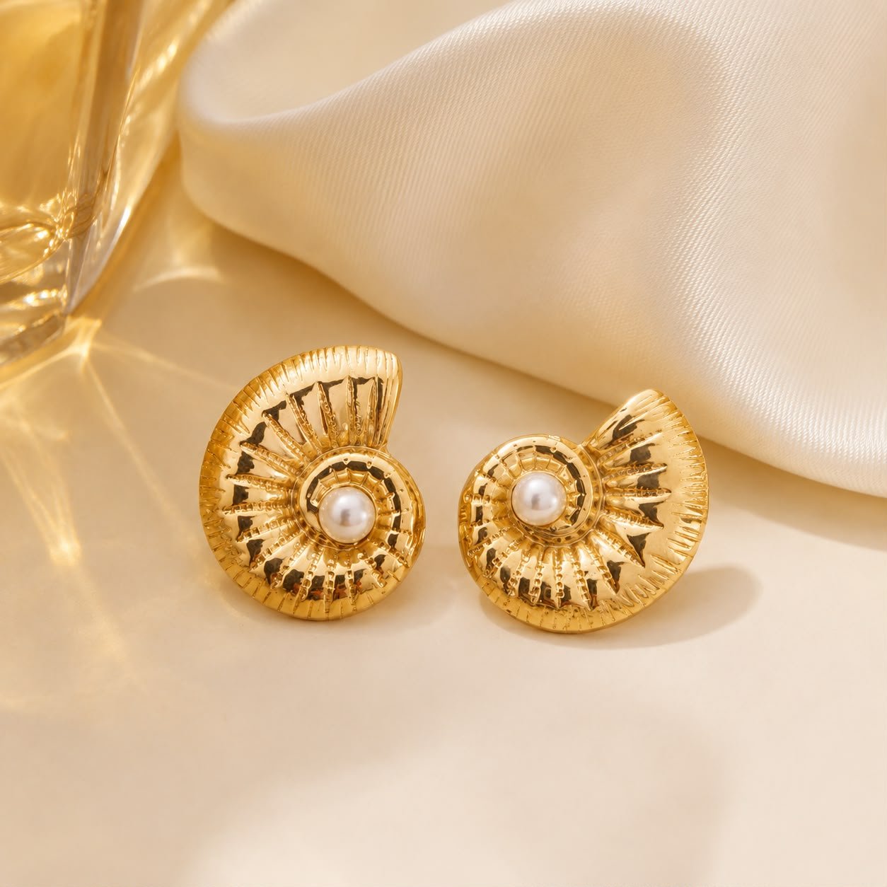 Boucles d’oreilles Coquillage Doré – Acier inoxydable - Kassyfamily’s