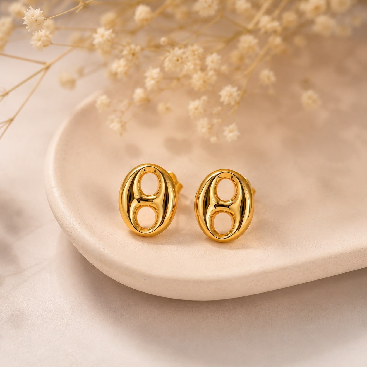 Boucles d'oreilles graines de café dorées - Kassyfamily’s